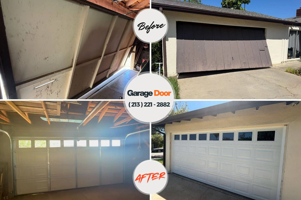 Before and after: garage door repair Fruitland Park, FL